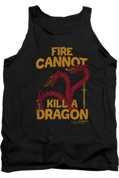 Gildan Game Of Thrones Dragons With Fire Adult Tank Top In Black