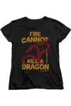 Gildan Game Of Thrones Dragons With Fire Short Sleeve Women´s Tee / T-shirt In Black