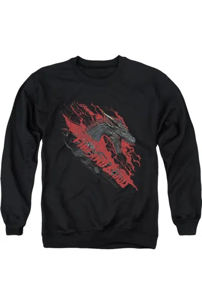 Gildan Game Of Thrones Fire And Blood Dragon Adult Crewneck Sweatshirt In Black