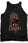 Gildan Game Of Thrones Fire Cannot Kill A Dragon Adult Tank Top In Black