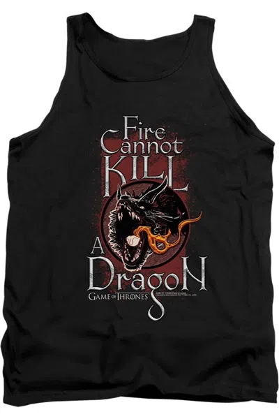 Gildan Game Of Thrones Fire Cannot Kill A Dragon Adult Tank Top In Black