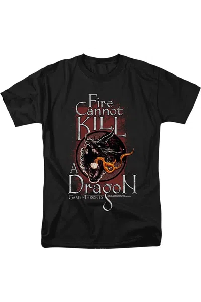 Gildan Game Of Thrones Fire Cannot Kill A Dragon Short Sleeve Adult Tee / T-shirt In Black