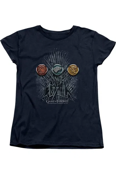 Gildan Game Of Thrones For The Throne Sigils Short Sleeve Women´s Tee / T-shirt In Blue