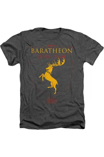 Gildan Game Of Thrones House Baratheon Sigil Adult Heather Tee / T-shirt In Black
