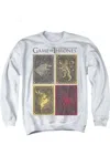 Gildan Game Of Thrones House Squares Adult Crewneck Sweatshirt In White