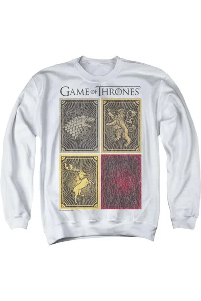 Gildan Game Of Thrones House Squares Adult Crewneck Sweatshirt In White