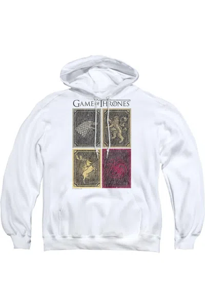 Gildan Game Of Thrones House Squares Adult Pull Over Hoodie / Hooded Sweatshirt In White