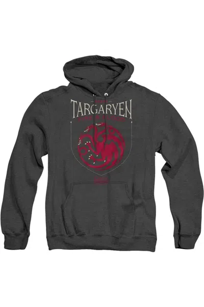 Gildan Game Of Thrones House Targaryen Sigil Adult Heather Hoodie / Hooded Sweatshirt In Black