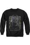 Gildan Game Of Thrones Iron Throne Adult Crewneck Sweatshirt In Black