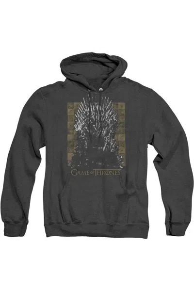 Gildan Game Of Thrones Iron Throne Adult Heather Hoodie / Hooded Sweatshirt In Black