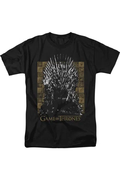 Gildan Game Of Thrones Iron Throne Short Sleeve Adult Tall Tee / T-shirt In Black