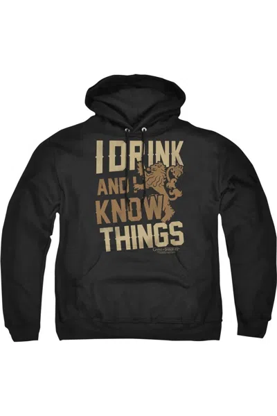 Gildan Game Of Thrones Know Things Adult Pull Over Hoodie / Hooded Sweatshirt In Black
