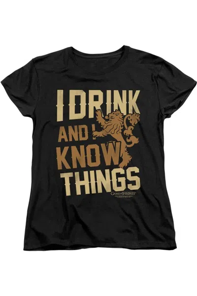 Gildan Game Of Thrones Know Things Short Sleeve Women´s Tee / T-shirt In Black