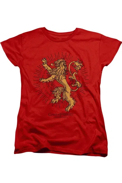 Gildan Game Of Thrones Lannister Burst Sigil Short Sleeve Women´s Tee / T-shirt In Red