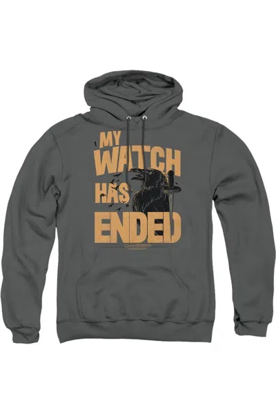Gildan Game Of Thrones My Watch Has Ended Adult Pull Over Hoodie / Hooded Sweatshirt In Pink