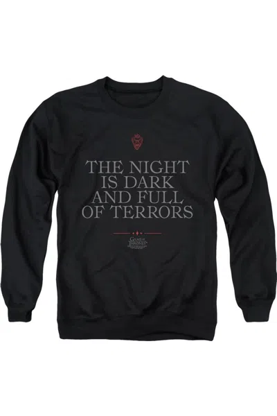 Gildan Game Of Thrones Night Is Dark Adult Crewneck Sweatshirt In Black