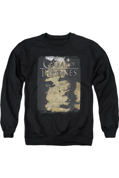 Gildan Game Of Thrones Series Map Adult Crewneck Sweatshirt In Black