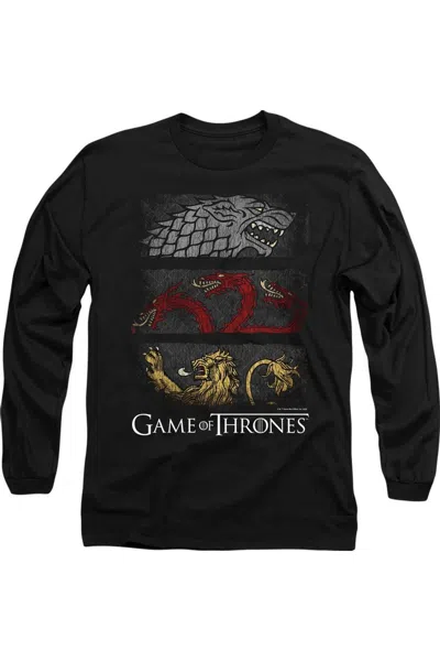 Gildan Game Of Thrones Sigil Banners Long Sleeve Adult Tee / T-shirt In Black