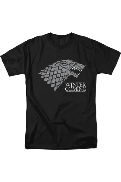 Gildan Game Of Thrones Startk Winter Is Coming On Black Short Sleeve Adult Tee / T-shirt