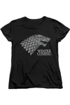 Gildan Game Of Thrones Startk Winter Is Coming On Black Short Sleeve Women´s Tee / T-shirt In Black