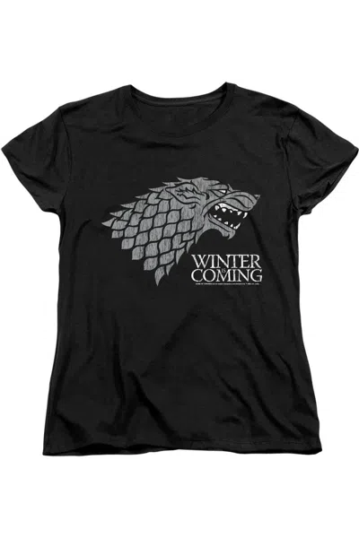 Gildan Game Of Thrones Startk Winter Is Coming On Black Short Sleeve Women´s Tee / T-shirt
