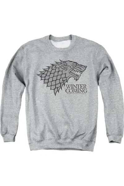 Gildan Game Of Thrones Startk Winter Is Coming On Gray Adult Crewneck Sweatshirt In Multi
