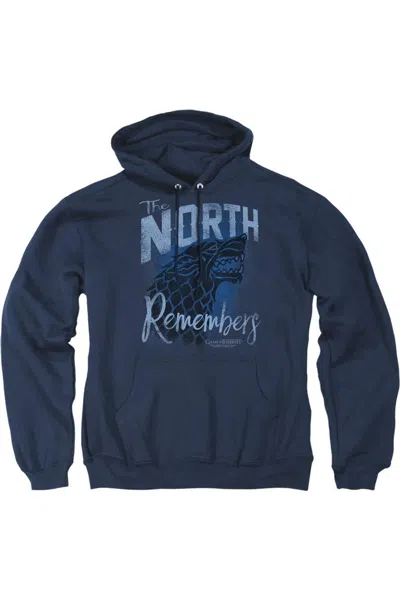 Gildan Game Of Thrones The North Remembers Adult Pull Over Hoodie / Hooded Sweatshirt In Blue