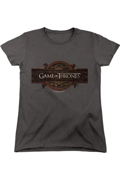 Gildan Game Of Thrones Title Sequence Logo Short Sleeve Women´s Tee / T-shirt In Gray