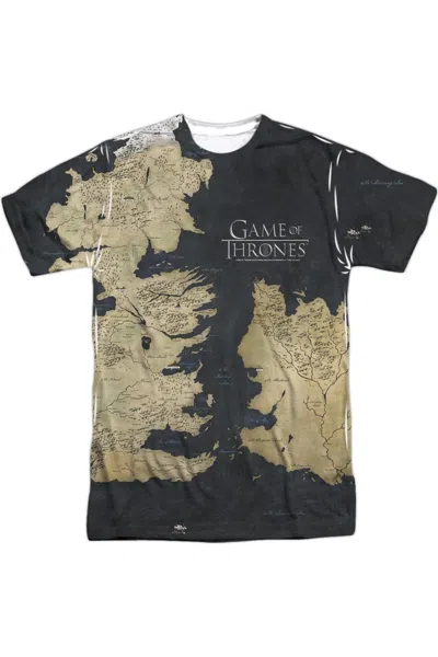 Gildan Game Of Thrones Westeros Map Short Sleeve Adult Poly Crew Tee / T-shirt In White