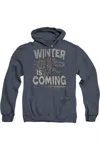 Gildan Game Of Thrones Winter Is Coming Adult Heather Hoodie / Hooded Sweatshirt In Blue