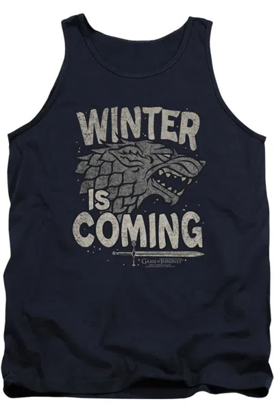 Gildan Game Of Thrones Winter Is Coming Adult Tank Top In Blue