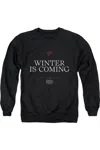 Gildan Game Of Thrones Winter Is Coming Text Adult Crewneck Sweatshirt In Black