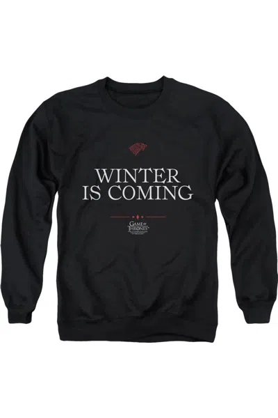 Gildan Game Of Thrones Winter Is Coming Text Adult Crewneck Sweatshirt In Black