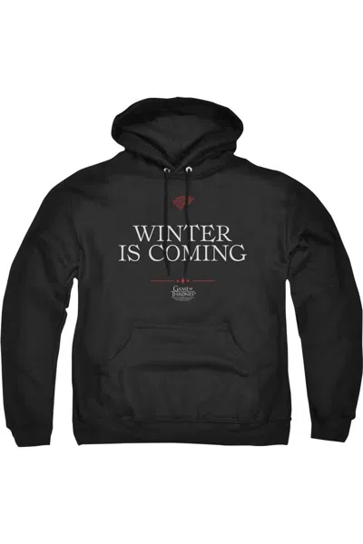 Gildan Game Of Thrones Winter Is Coming Text Adult Pull Over Hoodie / Hooded Sweatshirt In Black