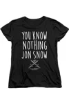 Gildan Game Of Thrones You Know Nothing Jon Snow Short Sleeve Women´s Tee / T-shirt In Black