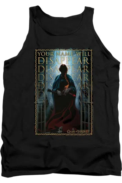 Gildan Game Of Thrones Your Name Will Disappear Adult Tank Top In Black