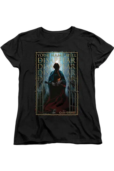Gildan Game Of Thrones Your Name Will Disappear Short Sleeve Women´s Tee / T-shirt In Black