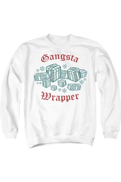 Gildan Gangsta Wrapper This Christmas Unisex Adult Crewneck Sweatshirt Sweater In White