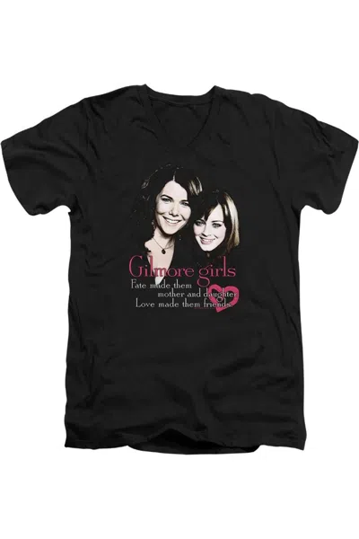 Gildan Gilmore Girls Title Short Sleeve Adult V Neck Tee / T-shirt In Black