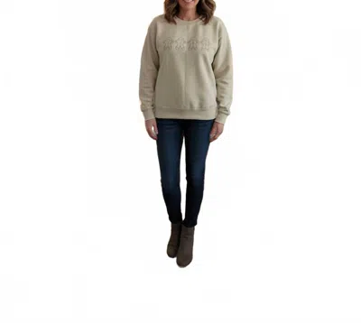 Gildan Gingerbread Embroidered Sweatshirt In Sand In Gray