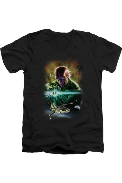 Gildan Green Lantern Abin Sur Short Sleeve Adult V Neck Tee / T-shirt In Black