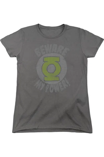 Gildan Green Lantern Beware Short Sleeve Womens Tee / T-shirt In Pink