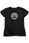 Gildan Green Lantern Black Lantern Logo Short Sleeve Womens Tee / T-shirt In Black
