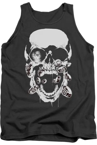 Gildan Green Lantern Black Lantern Skull Adult Tank Top In Pink