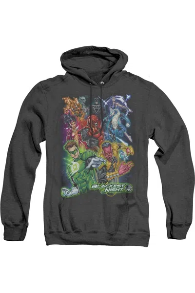 Gildan Green Lantern Blackest Group Adult Heather Hoodie / Hooded Sweatshirt