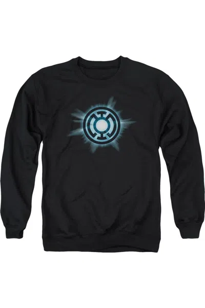 Gildan Green Lantern Blue Glow Adult Crewneck Sweatshirt In Black