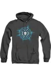 Gildan Green Lantern Blue Glow Adult Heather Hoodie / Hooded Sweatshirt In Black