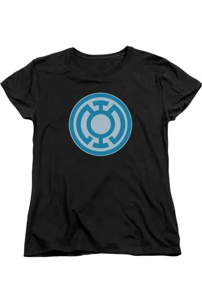 Gildan Green Lantern Blue Symbol Short Sleeve Womens Tee / T-shirt In Black