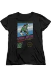 Gildan Green Lantern Box Art Short Sleeve Womens Tee / T-shirt In Black