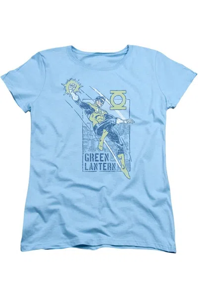 Gildan Green Lantern City Watch Short Sleeve Womens Tee / T-shirt In Blue